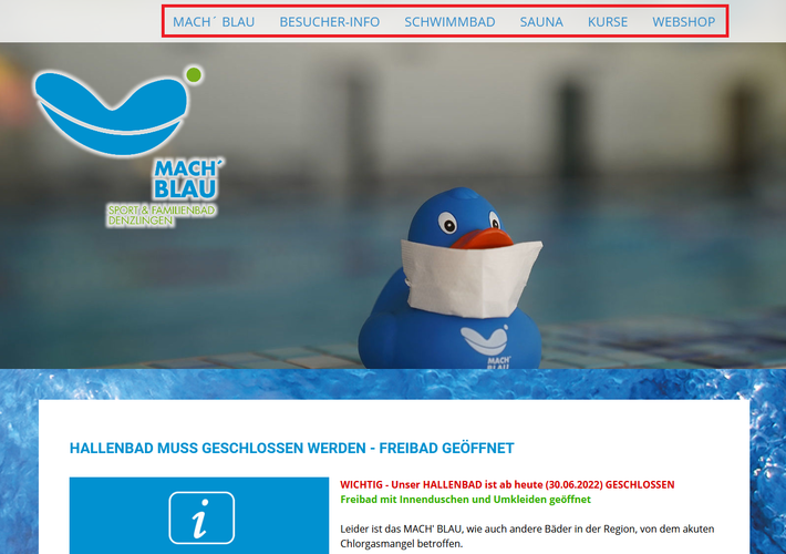 Menü Mach Blau Schwimmbad Menü Mach Blau Schwimmbad