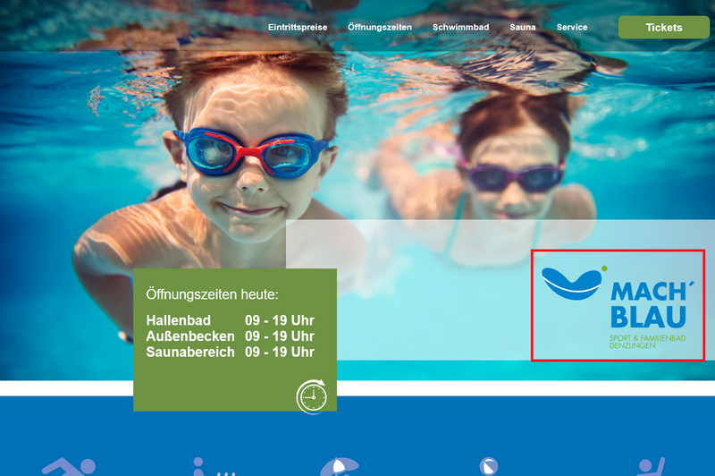 Das Logo von mach blau